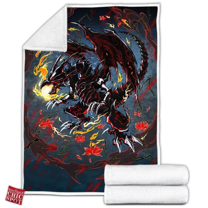 Yu-Gi-Oh Red-Eyes White Dragon Fleece Blanket