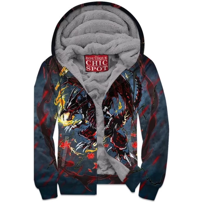 Yu-Gi-Oh Red-Eyes White Dragon Zip Fleece Hoodie