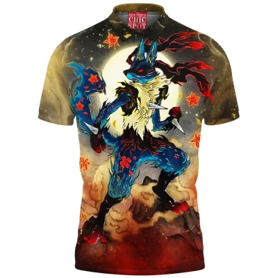 Anime Polo Shirt, Lucario Polo Shirt, Pokemon Polo Shirt