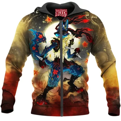 Anime Zip-Hoodie, Lucario Zip-Hoodie, Pokemon Zip-Hoodie