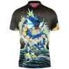 Anime Polo Shirt, Gyarados Polo Shirt, Pokemon Polo Shirt