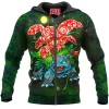 Anime Zip-Hoodie, Bulbasaur Zip-Hoodie, Pokemon Zip-Hoodie
