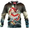 Anime Fleece-Hoodie, Gyarados Fleece-Hoodie, Pokemon Fleece-Hoodie