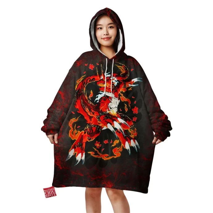 Growlmon Digimon Blanket Hoodie