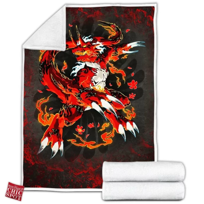 Growlmon Digimon Fleece Blanket