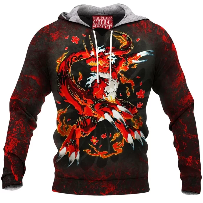 Growlmon Digimon Fleece Hoodie