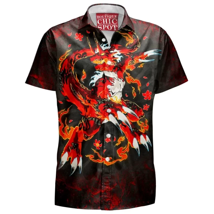 Growlmon Digimon Hawaiian Shirt