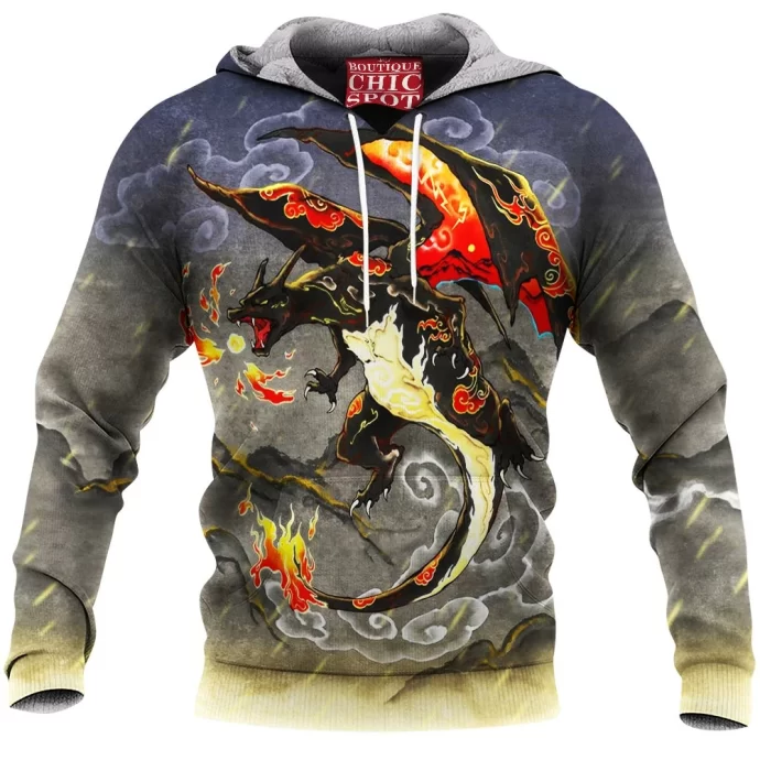 Black Charizard Fleece Hoodie