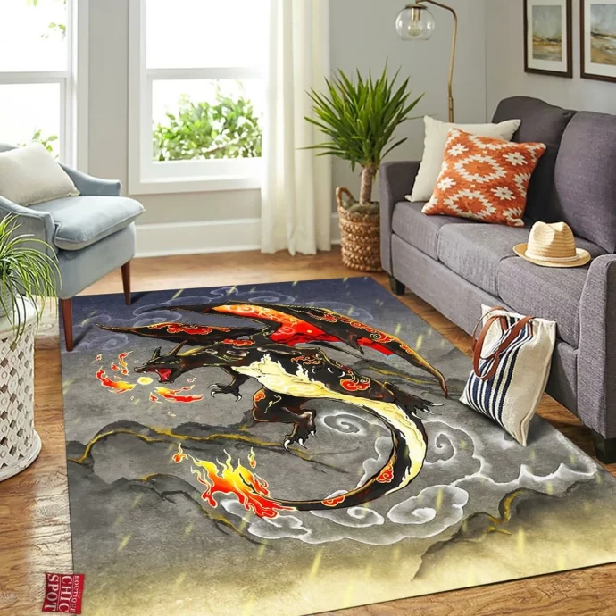 Black Charizard Rectangle Rug