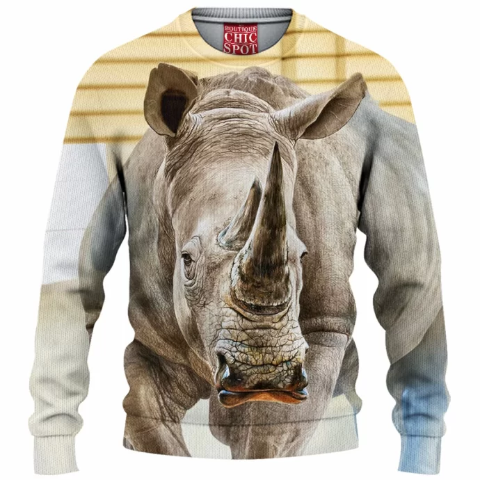 White Rhinoceros Knitted Sweater