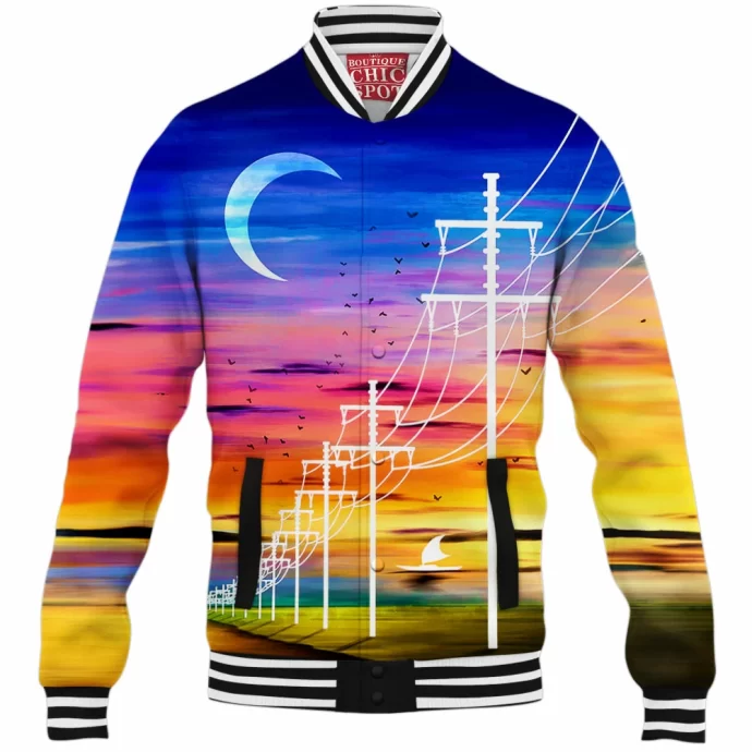 Oceanside In Negative Space Baseball Jacket