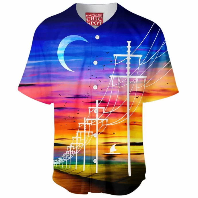 Oceanside In Negative Space Baseball Jersey