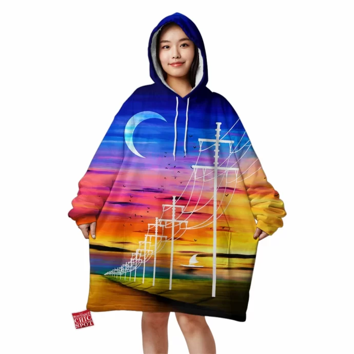 Oceanside In Negative Space Blanket Hoodie