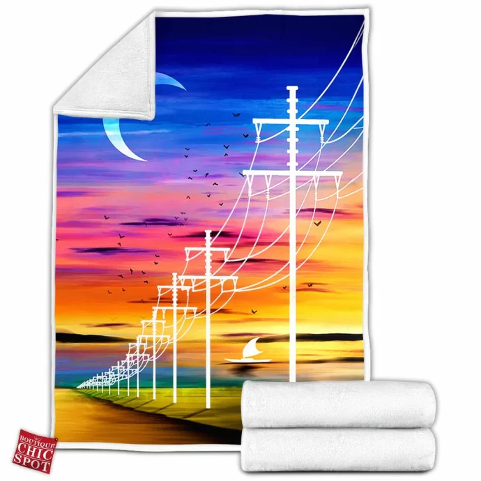 Oceanside In Negative Space Fleece Blanket