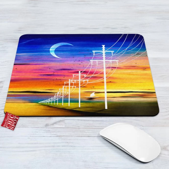 Oceanside In Negative Space Mouse Pad