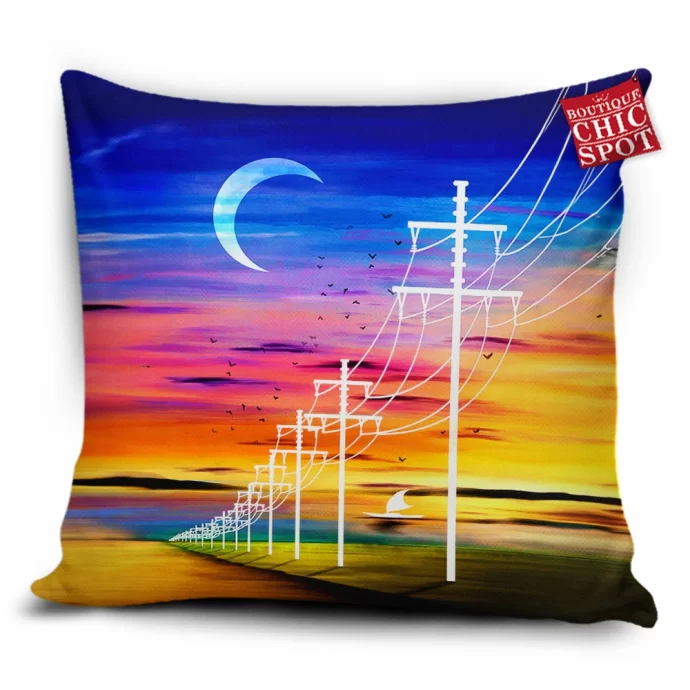 Oceanside In Negative Space Pillow Cover