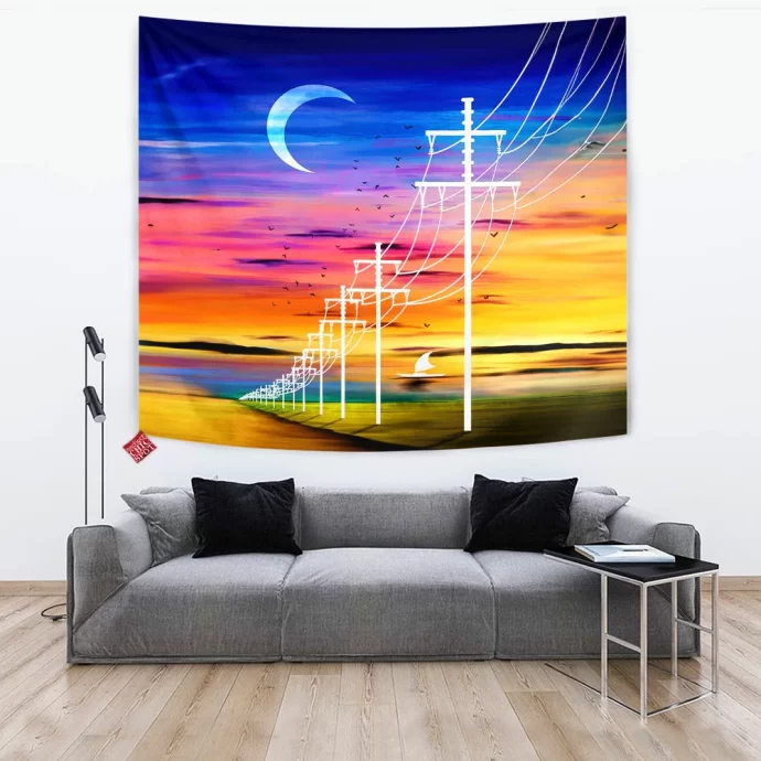 Oceanside In Negative Space Tapestry