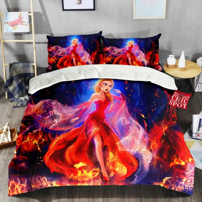 The Queen On Fire Elsa Bedding Set