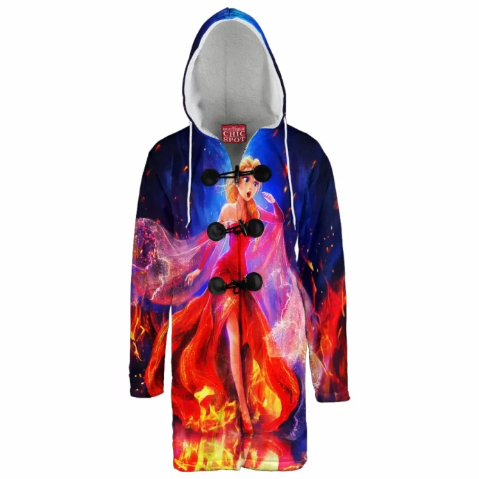 The Queen On Fire Elsa Hooded Cloak Coat