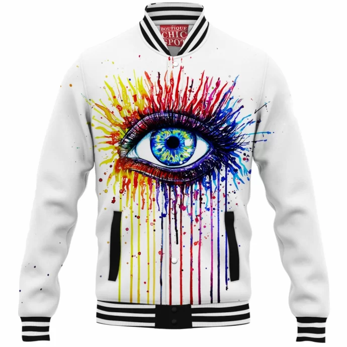 Rainbow Fire Baseball Jacket