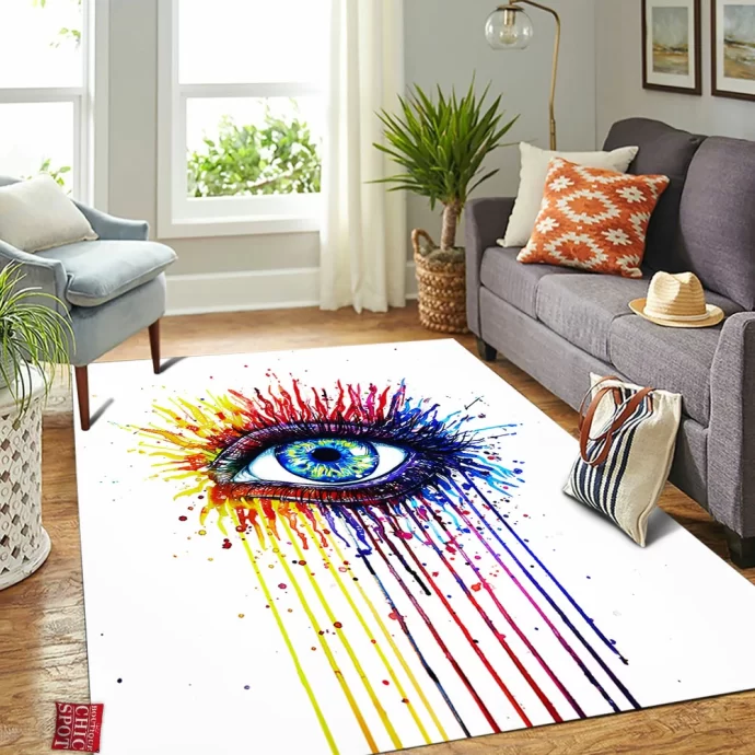 Rainbow Fire Rectangle Rug