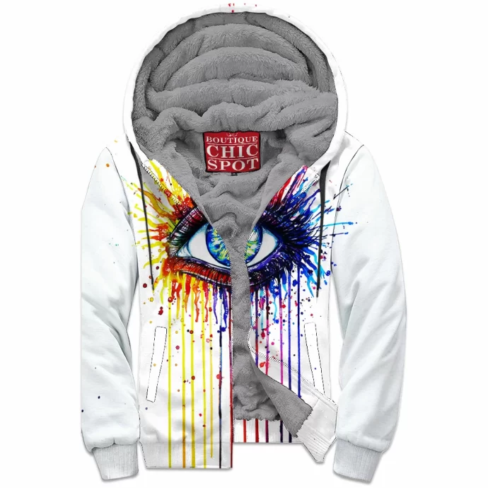 Rainbow Fire Zip Fleece Hoodie