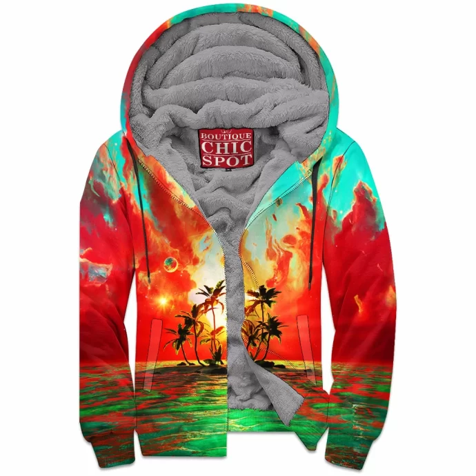 Summer Paradise Zip Fleece Hoodie