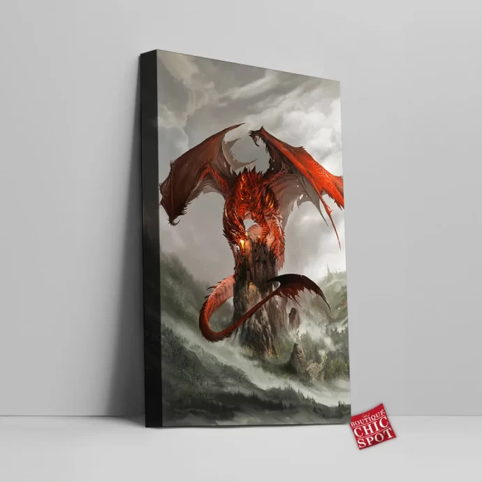 Red Dragon Canvas Wall Art