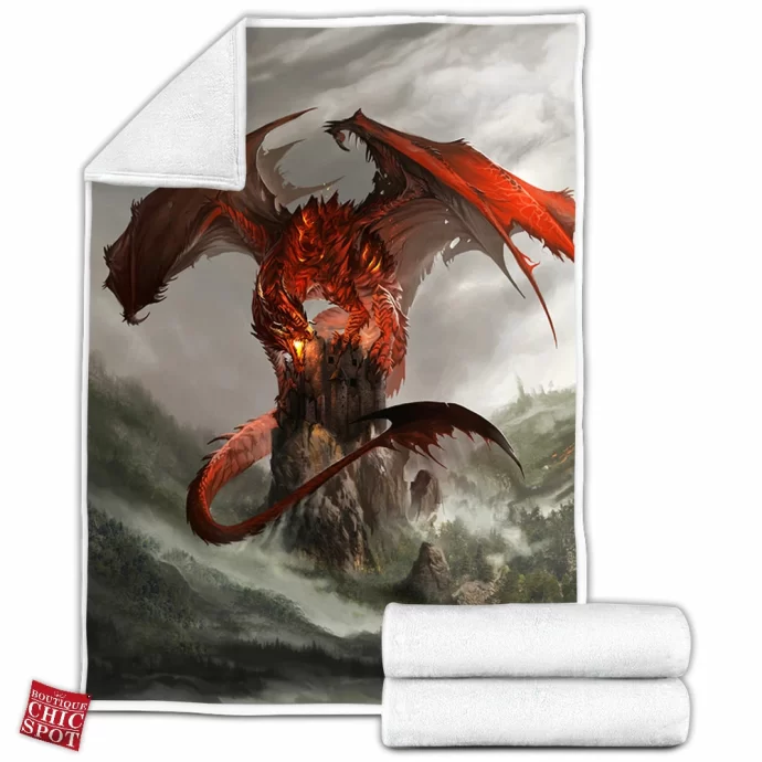 Red Dragon Fleece Blanket