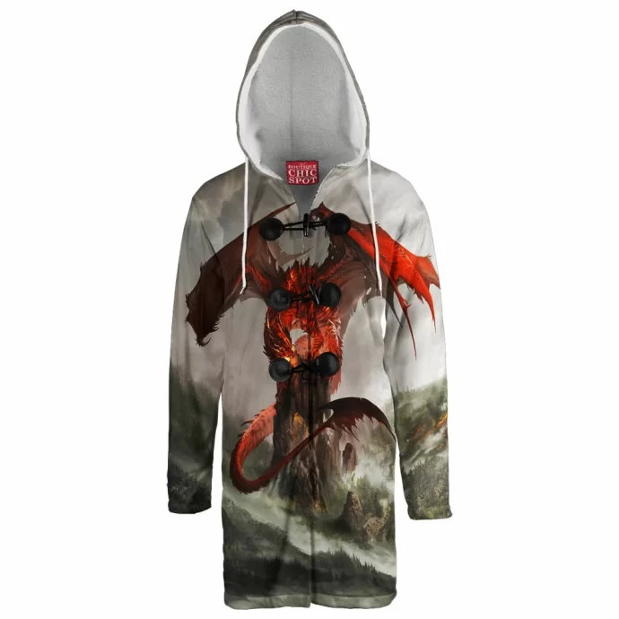 Red Dragon Hooded Cloak Coat