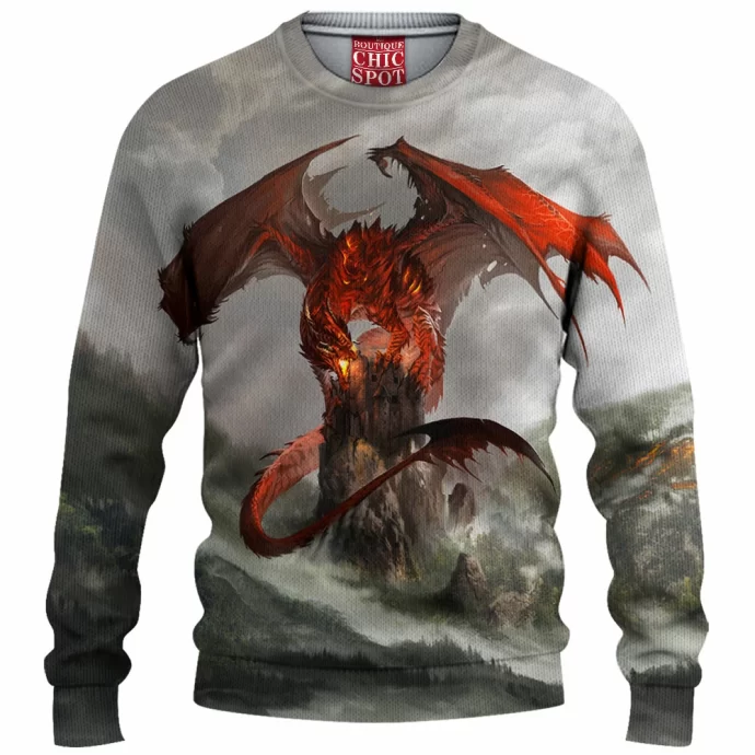 Red Dragon Knitted Sweater