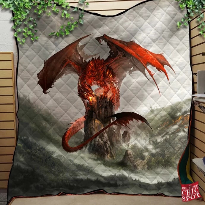 Red Dragon Quilt Blanket