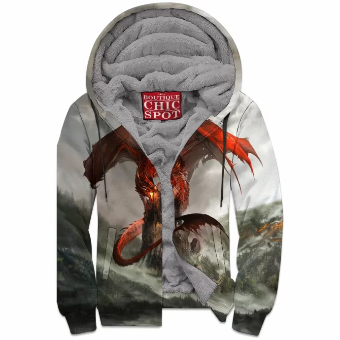 Red Dragon Zip Fleece Hoodie