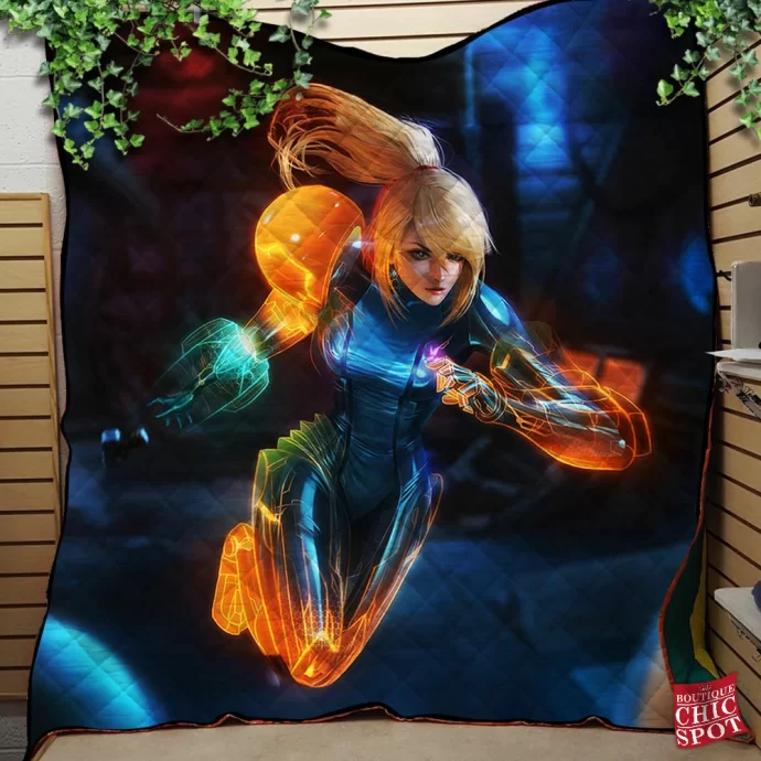 Samus Aran Quilt Blanket