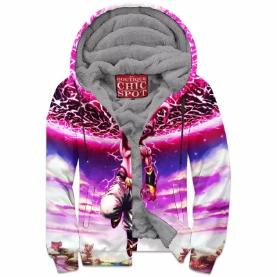 Anime Zip-Fleece-Hoodie, Dragon Ball Zip-Fleece-Hoodie, Majin Buu Zip-Fleece-Hoodie