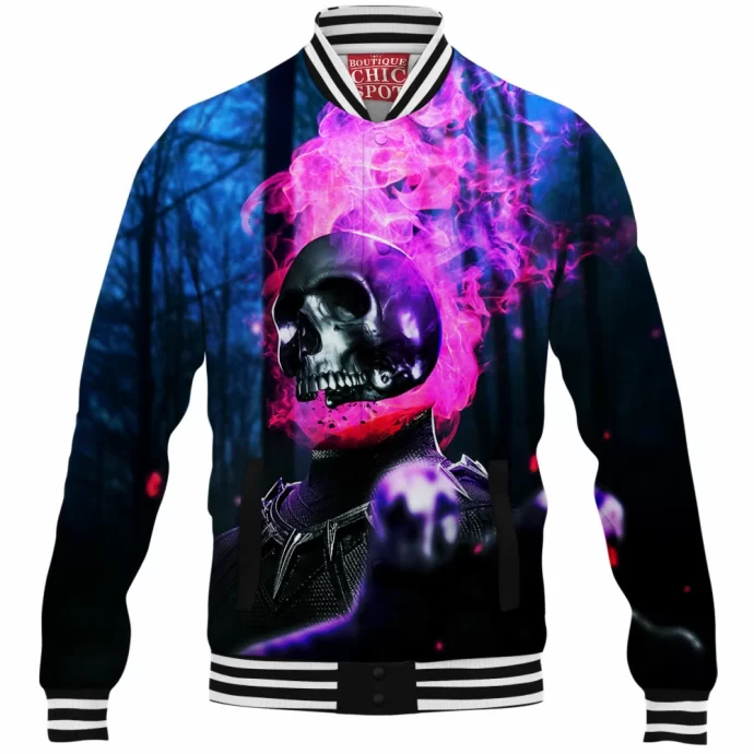 Ghost Rider Black Panther Baseball Jacket