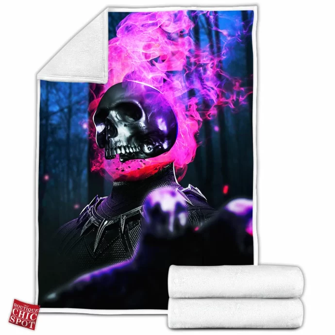 Ghost Rider Black Panther Fleece Blanket