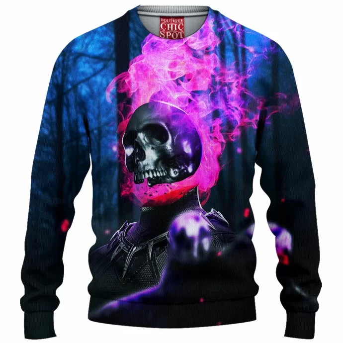 Ghost Rider Black Panther Knitted Sweater