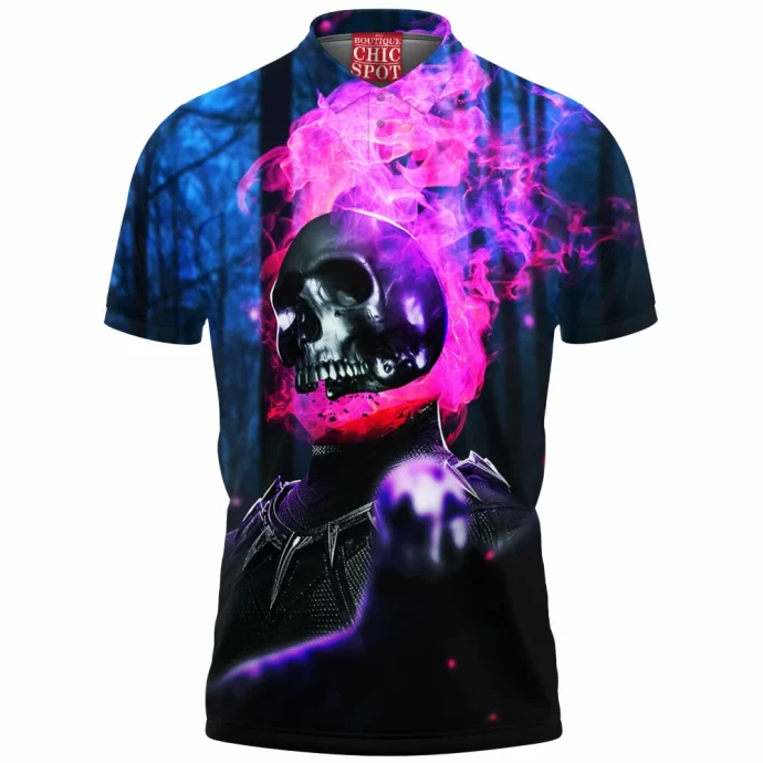 Ghost Rider Black Panther Polo Shirt