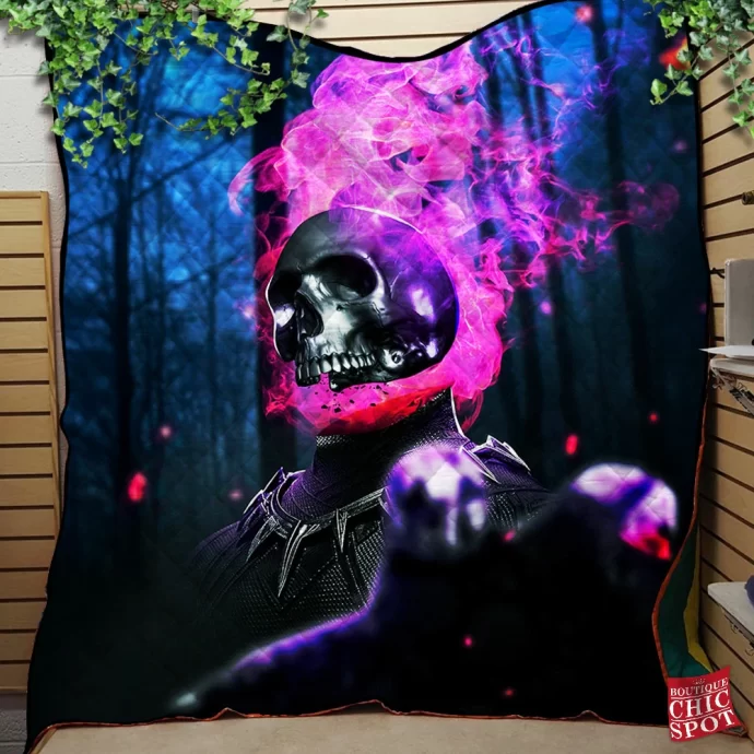 Ghost Rider Black Panther Quilt Blanket