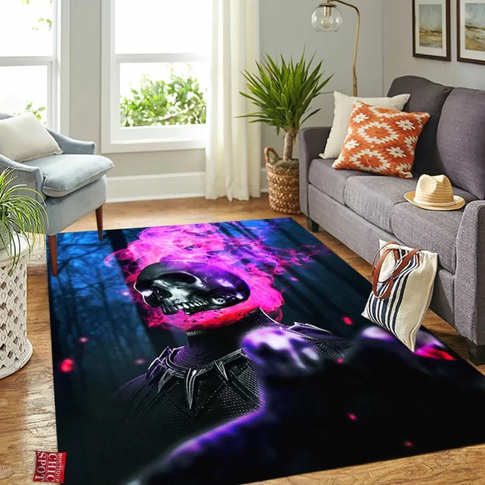 Ghost Rider Black Panther Rectangle Rug