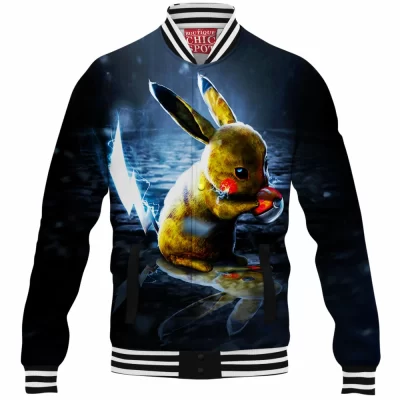 Anime Baseball-Jacket, Pikachu Baseball-Jacket, Pokemon Baseball-Jacket