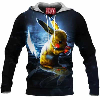 Anime Fleece-Hoodie, Pikachu Fleece-Hoodie, Pokemon Fleece-Hoodie