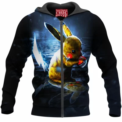 Anime Zip-Hoodie, Pikachu Zip-Hoodie, Pokemon Zip-Hoodie