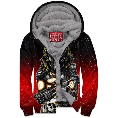 Horror Zip-Fleece-Hoodie, Predator Zip-Fleece-Hoodie, Sci-Fi Zip-Fleece-Hoodie