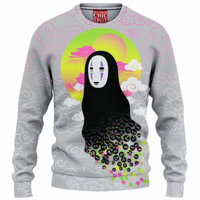 No Face And Soot Sprites Knitted Sweater