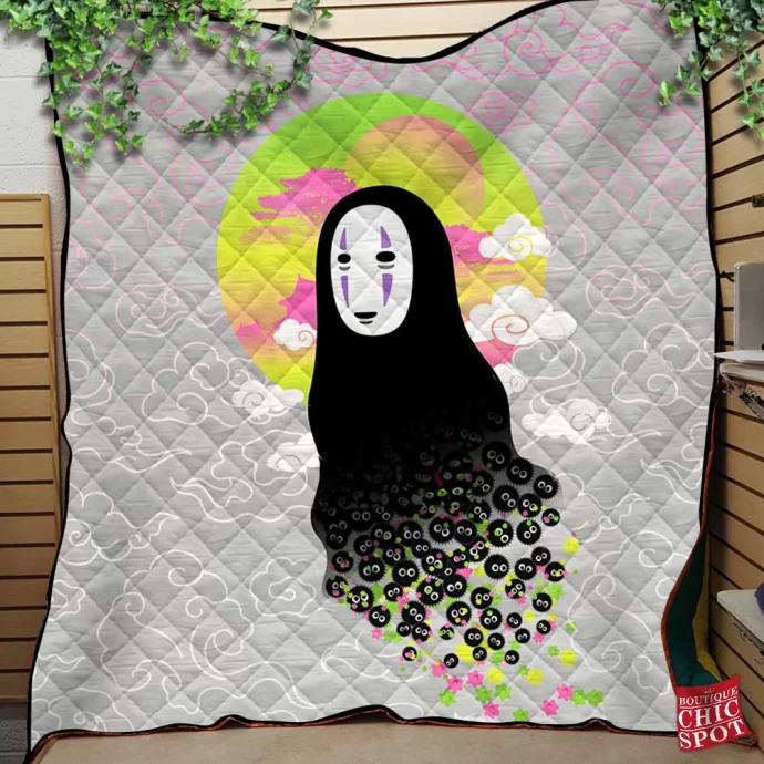 No Face And Soot Sprites Quilt Blanket