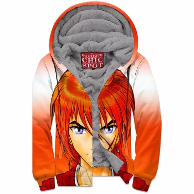 Anime Zip-Fleece-Hoodie, Kenshin Himura Zip-Fleece-Hoodie
