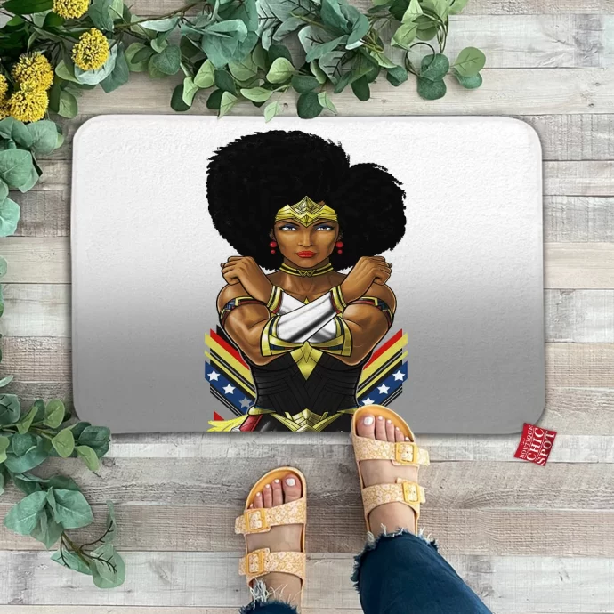 Black Wonder Woman Doormat