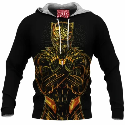Black Panther Fleece-Hoodie, Comic Fleece-Hoodie